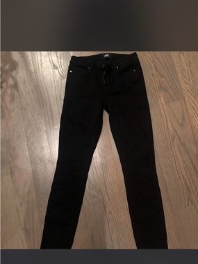 Black Paige jeans LEGGY ULTRA SKINNY Deep black with raw hem